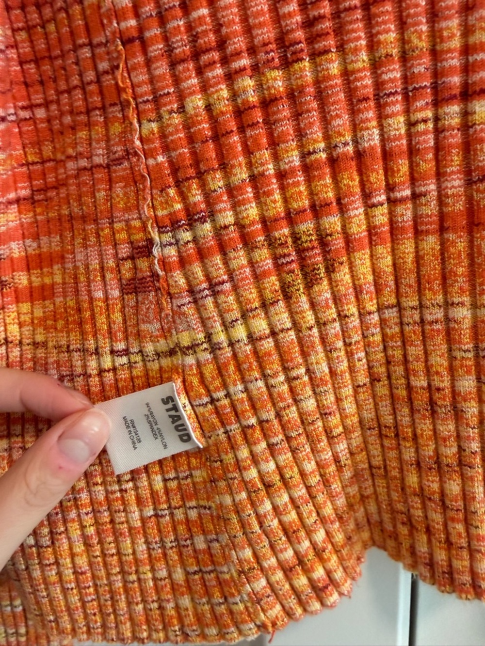 Orange Ribbed Cardigan - Picture 4 of 5